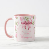 Rosa Bow Coquette Brautparty | Frau Future Tasse (Links)