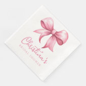 Rosa Bow Coquette Brautparty Serviette (Ecke)