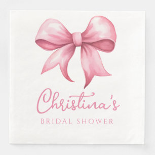 Rosa Bow Coquette Brautparty Serviette