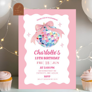 Rosa Bow Coquette Diskothek Ball Giro del Malcanto Einladung