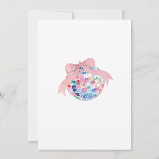 Rosa Bow Coquette Diskothek Ball Giro del Malcanto Einladung (Rückseite)