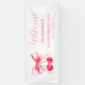 Rosa Bow Coquette Junggeselinnen-Abschied Banner (Vertikal)