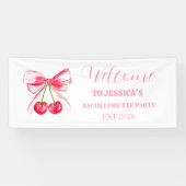 Rosa Bow Coquette Junggeselinnen-Abschied Banner (Horizontal)