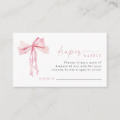 Rosa Bow Diaper Raffel Beilage Girl Blush Begleitkarte (Vorderseite)