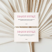 Rosa Bow Diaper Raffle Baby Dusche Begleitkarte