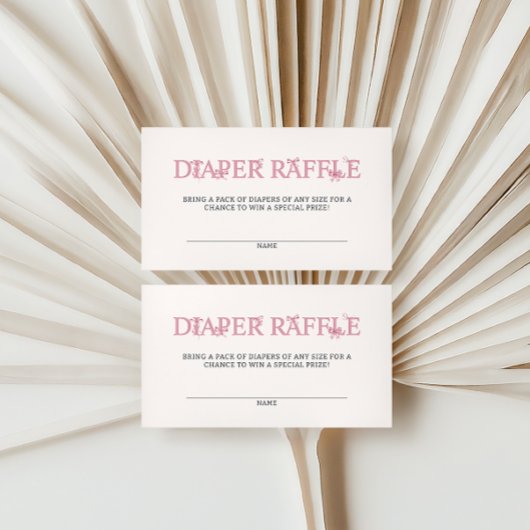 Rosa Bow Diaper Raffle Baby Dusche Begleitkarte