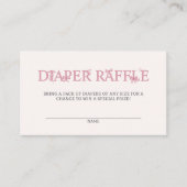Rosa Bow Diaper Raffle Baby Dusche Begleitkarte (Vorderseite)
