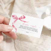 Rosa Bow Diaper Raffle Begleitkarte