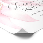 Rosa Bow Diaper Raffle Floral Baby Dusche Poster (Ecke)