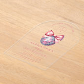 Rosa Bow Disco Ball Graduation Party Acryleinladungen (Ablage )