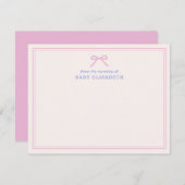 rosa Bow, Doppelrahmen, aus dem Kinderzimmer von Einladung (Vorne/Hinten)