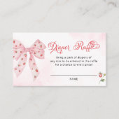 Rosa Bow Erdbeere Berry Sweet Diaper Raffles Begleitkarte (Vorderseite)