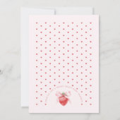Rosa Bow Erdbeere Kinderdusche Einladung (Rückseite)
