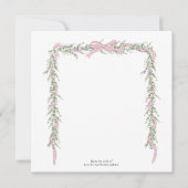 Rosa Bow Garland Umschlag Liner Dankeskarte (Vorderseite)