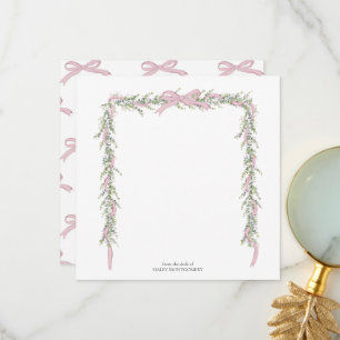 Rosa Bow Garland Umschlag Liner Dankeskarte