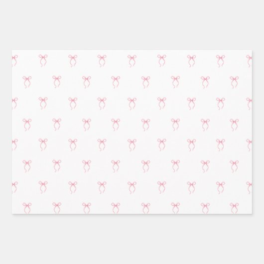 Rosa Bow Geschenkpapier Set (Vorderseite)
