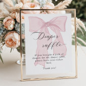 Rosa-Bow-Girl-Babydusche-Windelpreispreisraffineri Poster