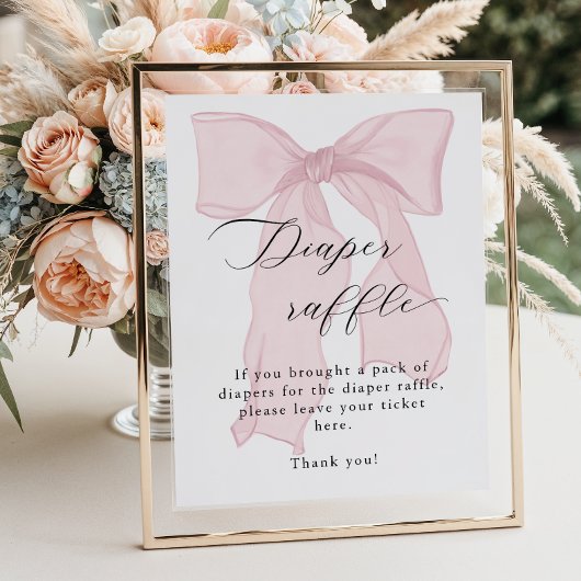 Rosa-Bow-Girl-Babydusche-Windelpreispreisraffineri Poster