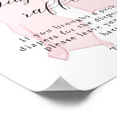 Rosa-Bow-Girl-Babydusche-Windelpreispreisraffineri Poster (Ecke)