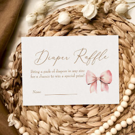 Rosa-Bow-Girl-Minimalistisch-Baby-Duschdusche-Diap Begleitkarte