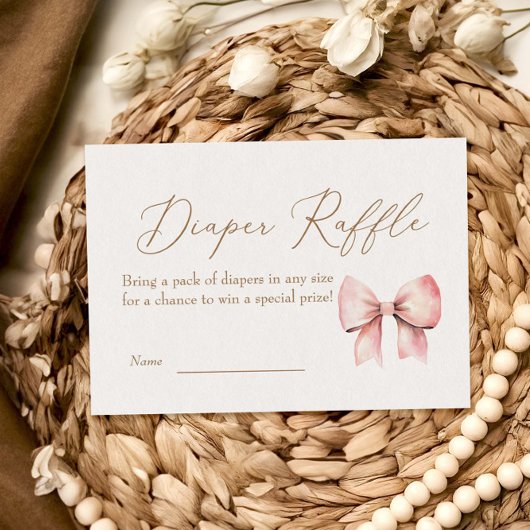 Rosa-Bow-Girl-Minimalistisch-Baby-Duschdusche-Diap Begleitkarte