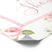 Rosa Bow Girl Preppy Shower Direction Signage Poster (Ecke)