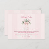 Rosa Bow Grad Celebration Dankeskarte (Vorne/Hinten)