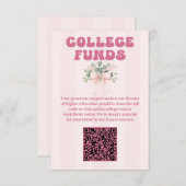 Rosa Bow Grad Celebration Uni Funds Begleitkarte (Vorne/Hinten)