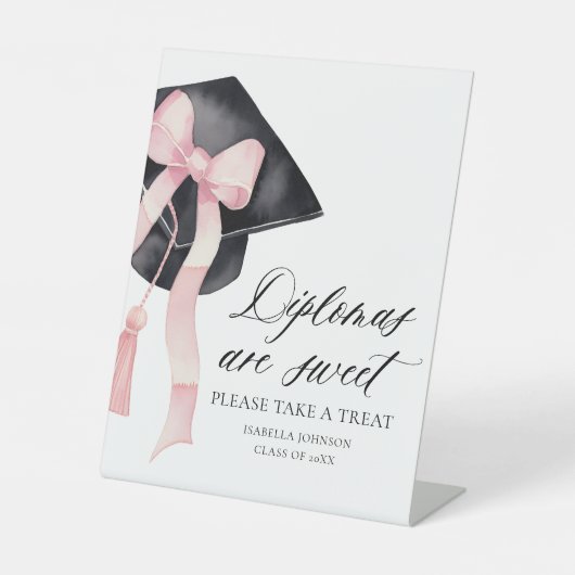 Rosa Bow Gradation Diplomas sind süß, nehmen Sie e Sockelschild (Vorderseite)