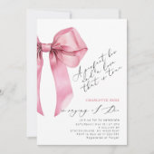 Rosa-Bow-Kalligrafie Wahre Liebe Brautparty Einladung (Vorderseite)