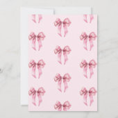 Rosa-Bow-Kalligrafie Wahre Liebe Brautparty Einladung (Rückseite)