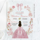Rosa Bow Kokospalme Prinzessin Blumenstraube Quinc Acryleinladungen