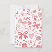 Rosa Bow mit Blütenfarbe Dankeskarte (Rückseite)