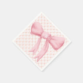 Rosa Bow Monogram Hearts Napkin Serviette (Ecke)