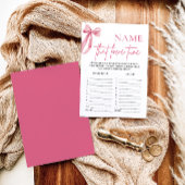 Rosa Bow Name dieser Liebe Tuning Brautparty Game Einladung