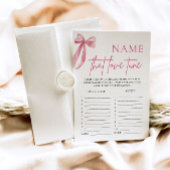 Rosa Bow Name dieser Liebe Tuning Brautparty Game Einladung