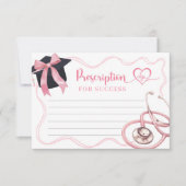Rosa Bow Nurse Abschluss Verschreibung Karte (Vorderseite)
