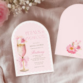 Rosa Bow Petals Prosecco Brautparty Arch Einladung