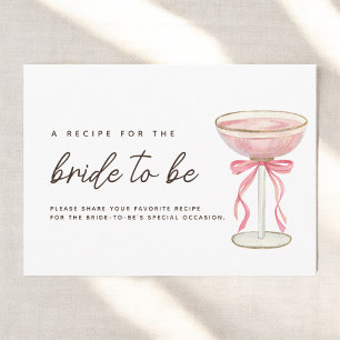Rosa Bow Petals & Prosecco Brautparty Rezept Begleitkarte