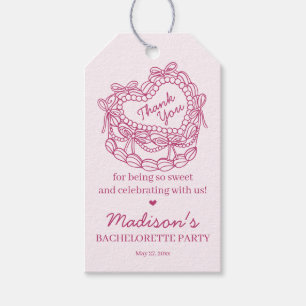 Rosa Bow Retro Herz Coquette Bacheloretto Geschenkanhänger