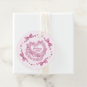 Rosa Bow Retro Herz Coquette Brautparty Geschenkanhänger (Beispiel)