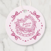Rosa Bow Retro Herz Coquette Brautparty Geschenkanhänger (Vorderseite)
