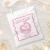 Rosa Bow Retro Herz Coquette Brautparty Geschenktütchen (Ausgeschnitten)