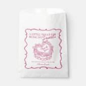 Rosa Bow Retro Herz Coquette Brautparty Geschenktütchen (Vorderseite)