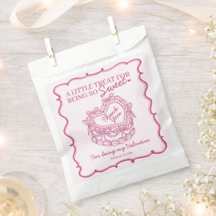 Rosa Bow Retro Herz Coquette Cake Valentine Geschenktütchen