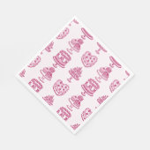 Rosa Bow Retro Herz Coquette Cake Valentine Serviette (Ecke)
