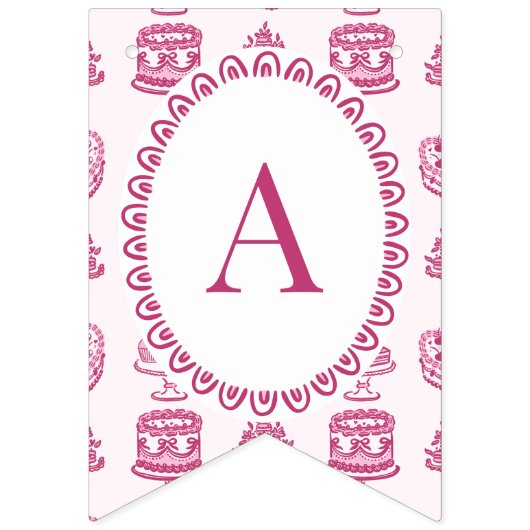 Rosa Bow Retro Herz Coquette Kuchen Happy Geburtst Wimpelkette (Dritte Fahne)