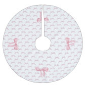 Rosa Bow Ribbon Polyester Weihnachtsbaumdecke (Vorderseite)