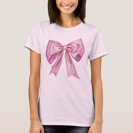 Rosa Bow Ribbon T-Shirt (Vorderseite)
