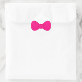 Rosa Bow Runder Aufkleber (Tasche)